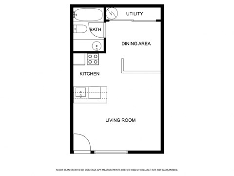Floor plan for studio, 1 bath, 450 sqft